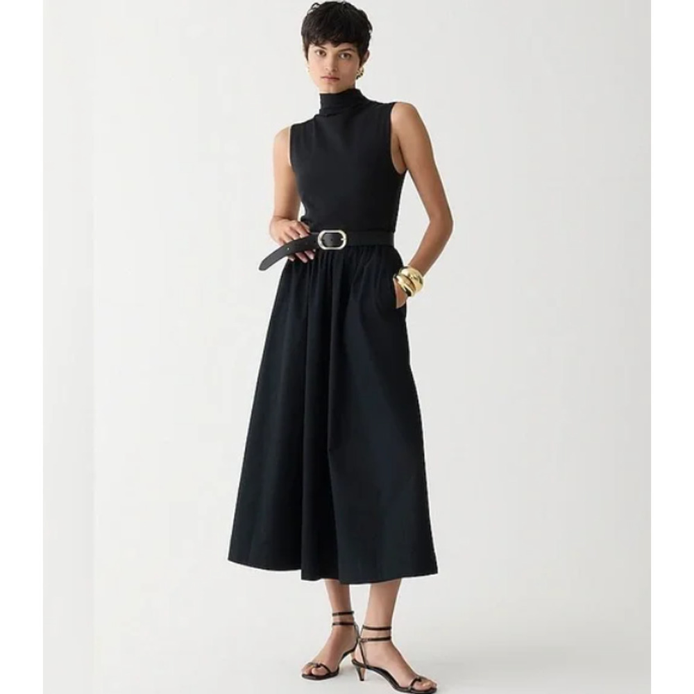 J. Crew Black Midi Dress